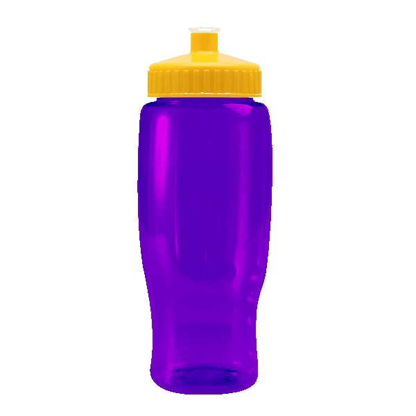 Pedal Pusher 27oz Recycled Transparent Contour Bottle w/Push-Pull Lid 1