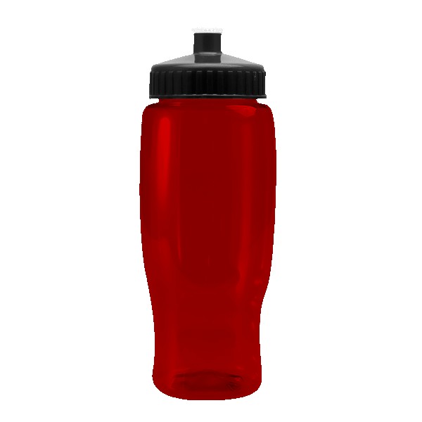 Pedal Pusher 27oz Recycled Transparent Contour Bottle w/Push-Pull Lid 1