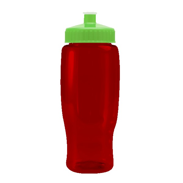 Pedal Pusher 27oz Recycled Transparent Contour Bottle w/Push-Pull Lid 1