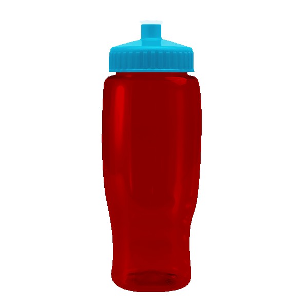 Pedal Pusher 27oz Recycled Transparent Contour Bottle w/Push-Pull Lid 1