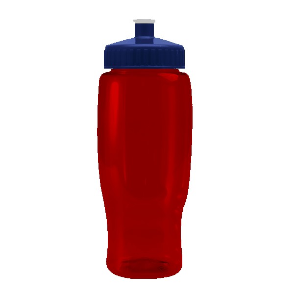 Pedal Pusher 27oz Recycled Transparent Contour Bottle w/Push-Pull Lid 1