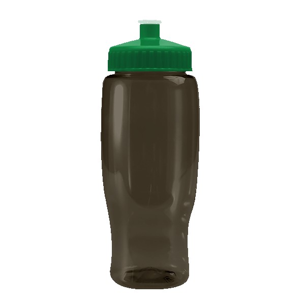 Pedal Pusher 27oz Recycled Transparent Contour Bottle w/Push-Pull Lid 1
