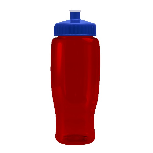 Pedal Pusher 27oz Recycled Transparent Contour Bottle w/Push-Pull Lid 1