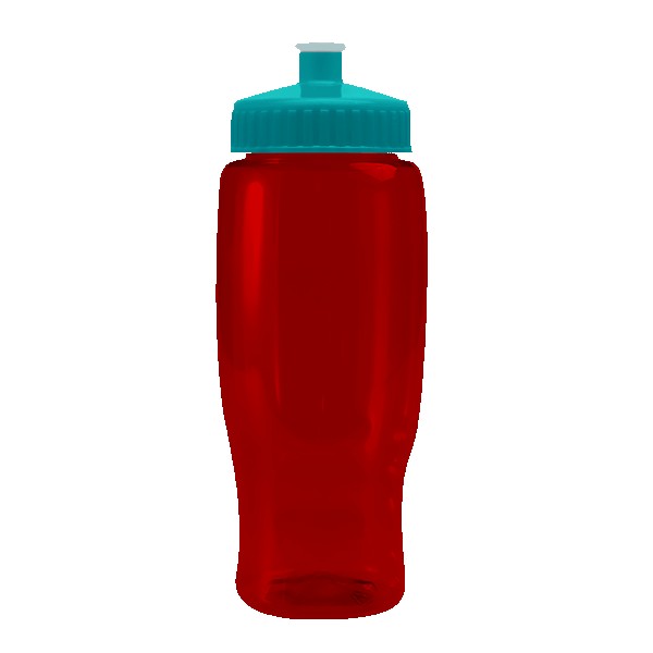 Pedal Pusher 27oz Recycled Transparent Contour Bottle w/Push-Pull Lid 1
