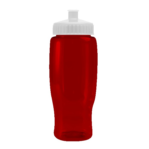 Pedal Pusher 27oz Recycled Transparent Contour Bottle w/Push-Pull Lid 1
