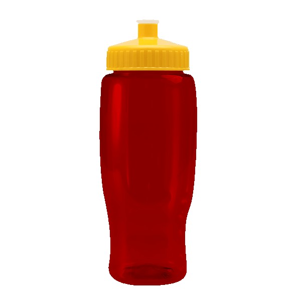 Pedal Pusher 27oz Recycled Transparent Contour Bottle w/Push-Pull Lid 1