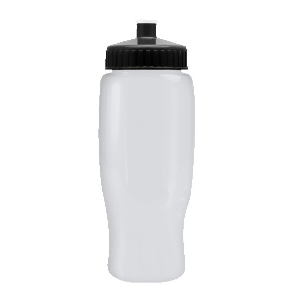Pedal Pusher 27oz Recycled Transparent Contour Bottle w/Push-Pull Lid 1