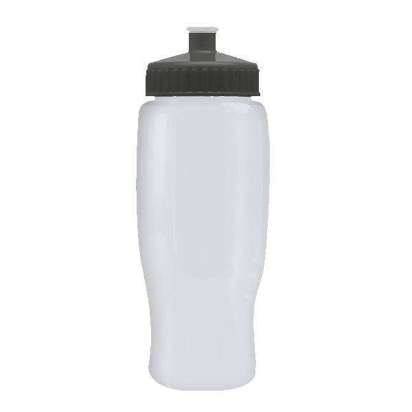 Pedal Pusher 27oz Recycled Transparent Contour Bottle w/Push-Pull Lid 1