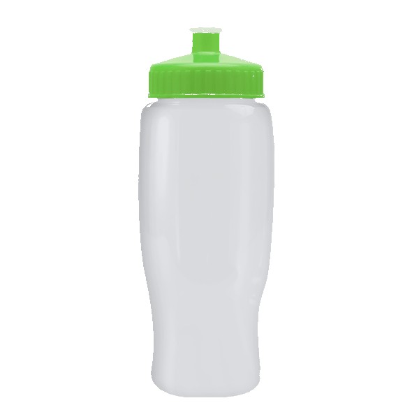 Pedal Pusher 27oz Recycled Transparent Contour Bottle w/Push-Pull Lid 1
