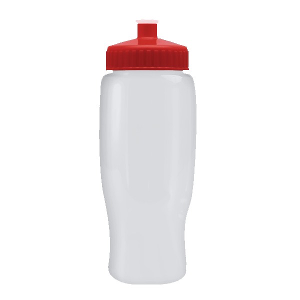 Pedal Pusher 27oz Recycled Transparent Contour Bottle w/Push-Pull Lid 1