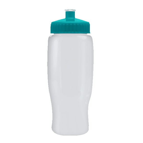 Pedal Pusher 27oz Recycled Transparent Contour Bottle w/Push-Pull Lid 1