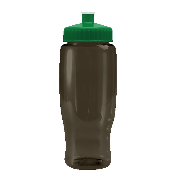 Pedal Pusher 27oz Recycled Transparent Contour Bottle w/Push-Pull Lid 1