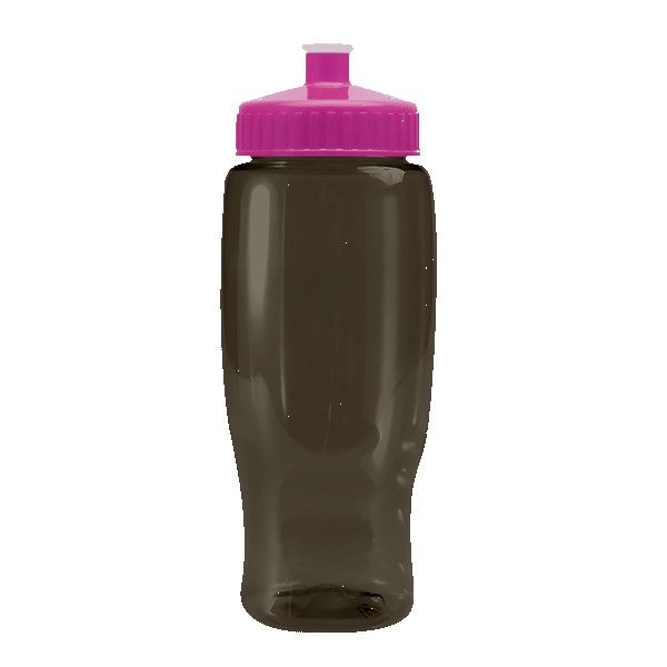 Pedal Pusher 27oz Recycled Transparent Contour Bottle w/Push-Pull Lid 1