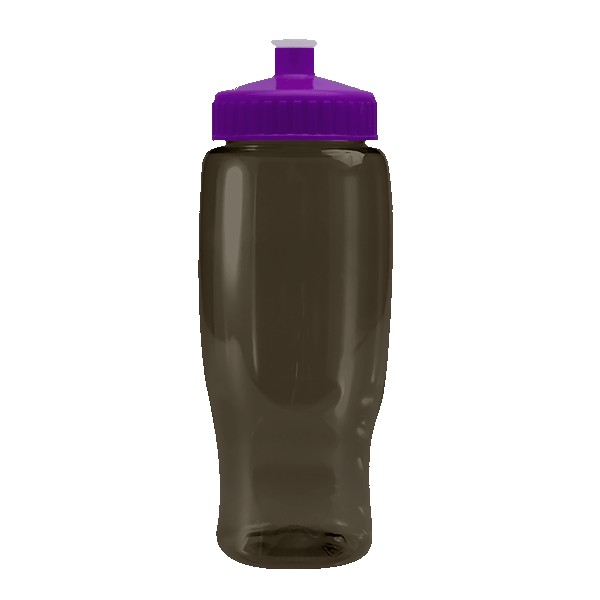 Pedal Pusher 27oz Recycled Transparent Contour Bottle w/Push-Pull Lid 1