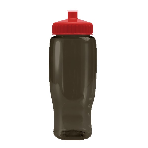 Pedal Pusher 27oz Recycled Transparent Contour Bottle w/Push-Pull Lid 1