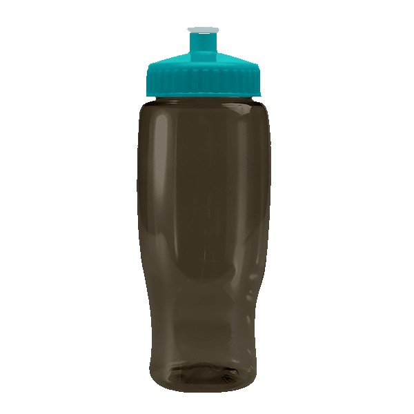 Pedal Pusher 27oz Recycled Transparent Contour Bottle w/Push-Pull Lid 1