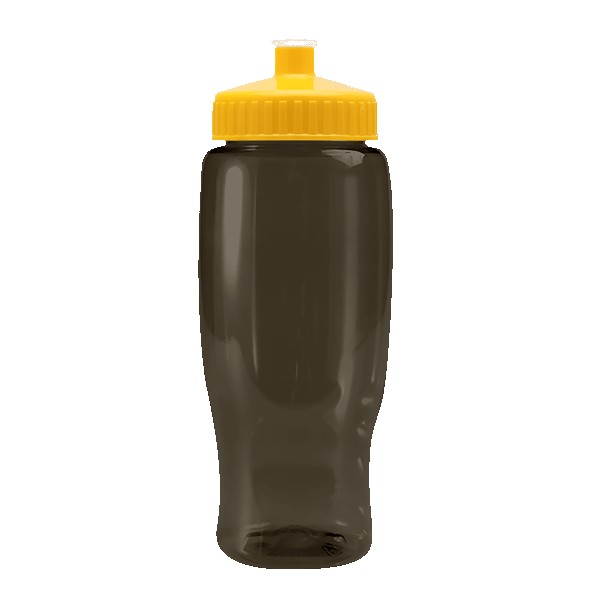 Pedal Pusher 27oz Recycled Transparent Contour Bottle w/Push-Pull Lid 1