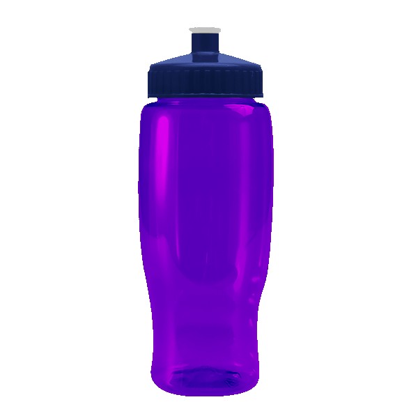 Pedal Pusher 27oz Recycled Transparent Contour Bottle w/Push-Pull Lid 1