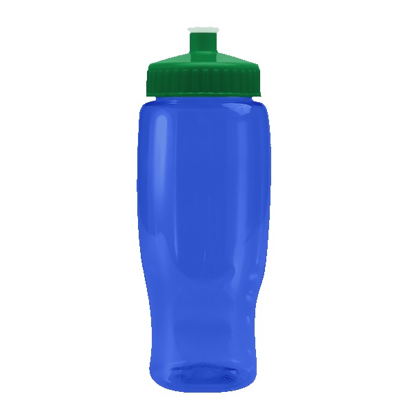 Pedal Pusher 27oz Recycled Transparent Contour Bottle w/Push-Pull Lid 1