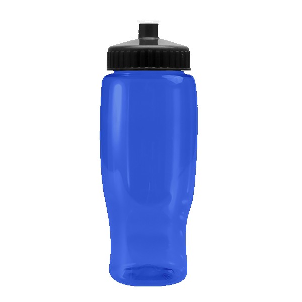 Pedal Pusher 27oz Recycled Transparent Contour Bottle w/Push-Pull Lid 1