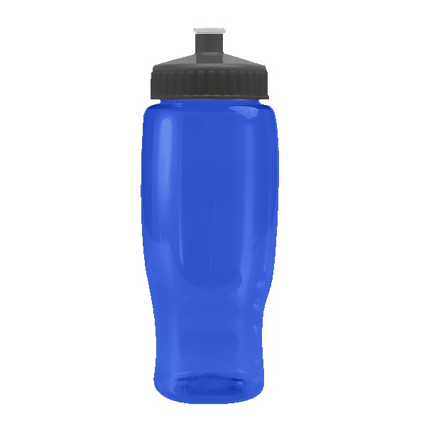 Pedal Pusher 27oz Recycled Transparent Contour Bottle w/Push-Pull Lid 1