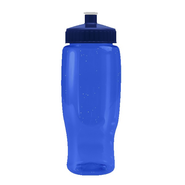 Pedal Pusher 27oz Recycled Transparent Contour Bottle w/Push-Pull Lid 1