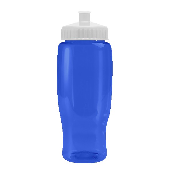 Pedal Pusher 27oz Recycled Transparent Contour Bottle w/Push-Pull Lid 1