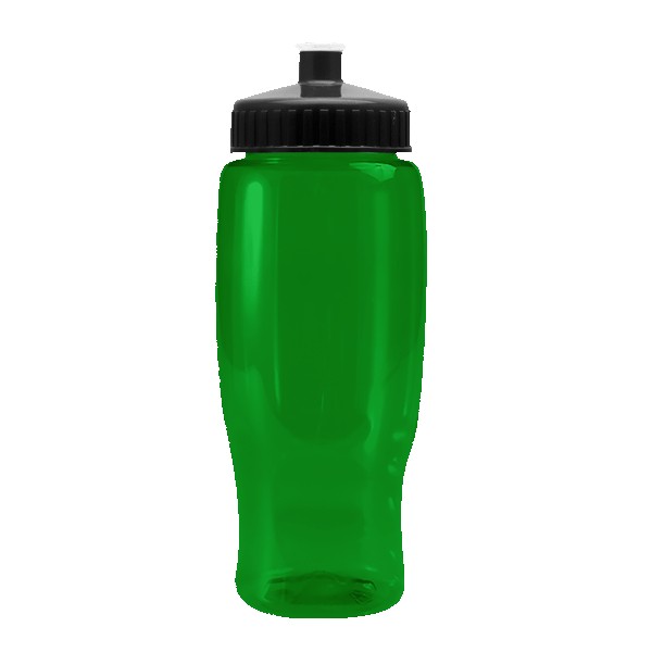 Pedal Pusher 27oz Recycled Transparent Contour Bottle w/Push-Pull Lid 1