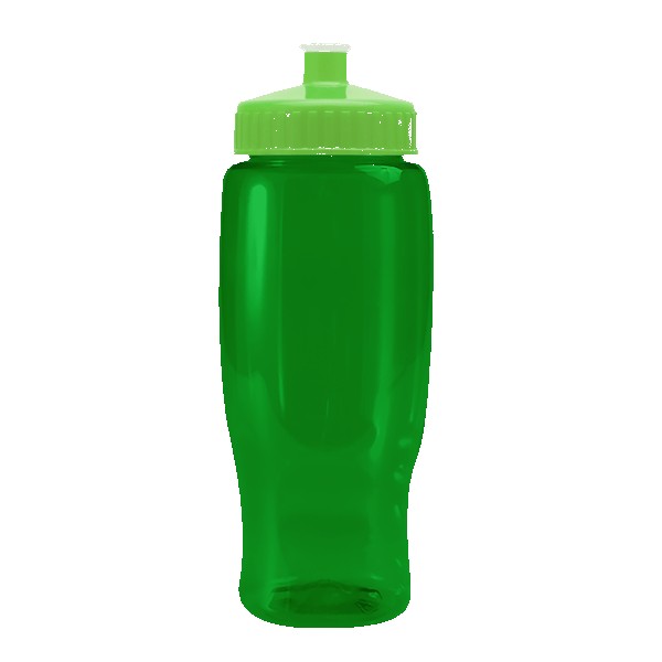 Pedal Pusher 27oz Recycled Transparent Contour Bottle w/Push-Pull Lid 1
