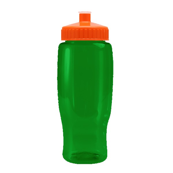 Pedal Pusher 27oz Recycled Transparent Contour Bottle w/Push-Pull Lid 1