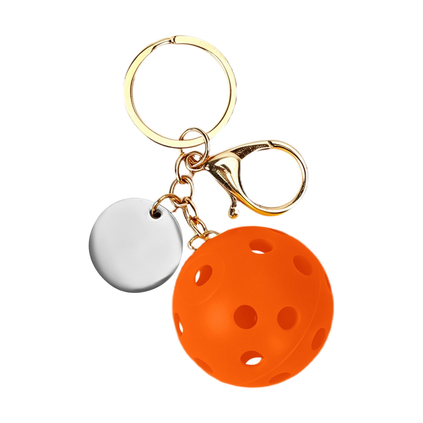 Small Pickleball Keychain W/ Round Tag 1