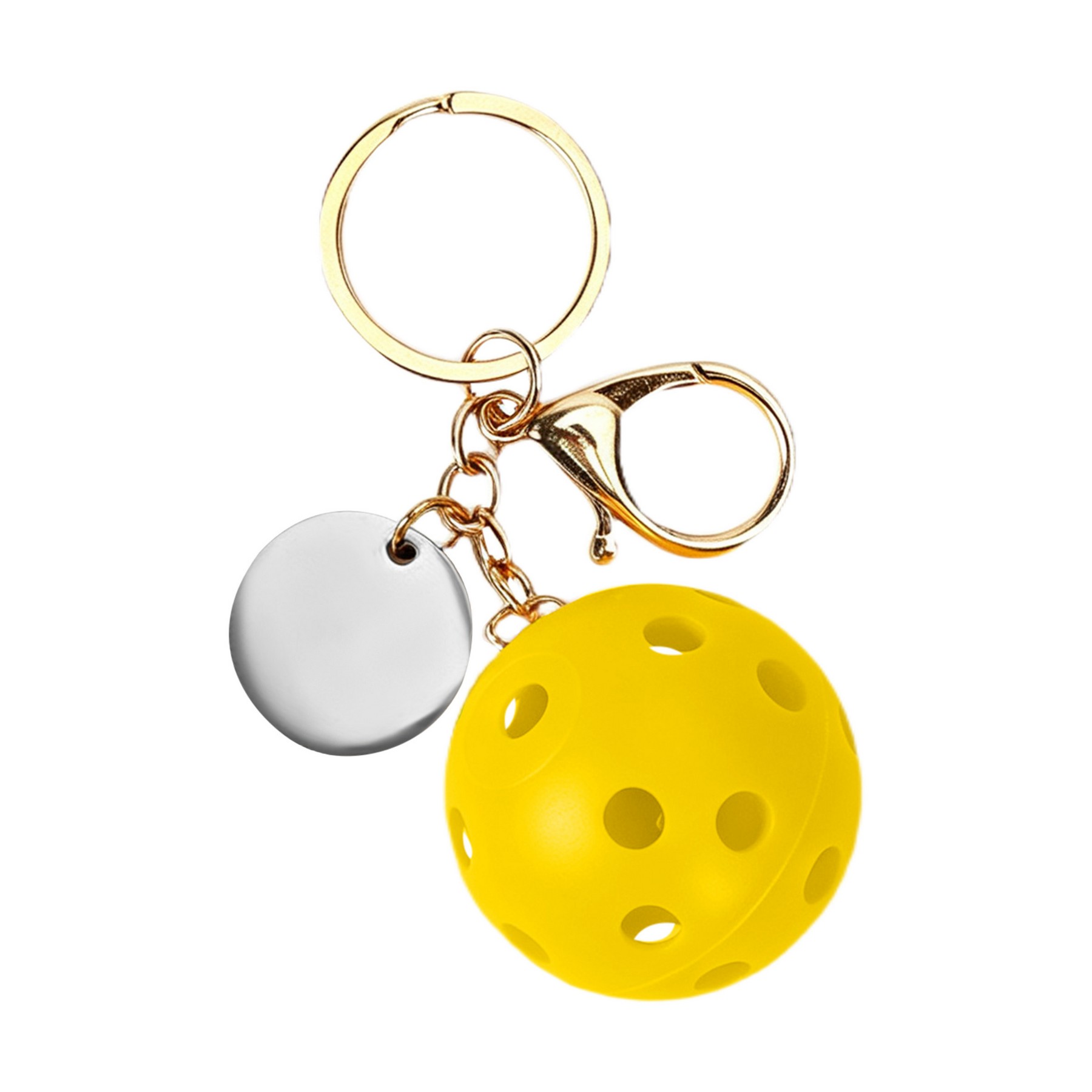 Small Pickleball Keychain W/ Round Tag 1