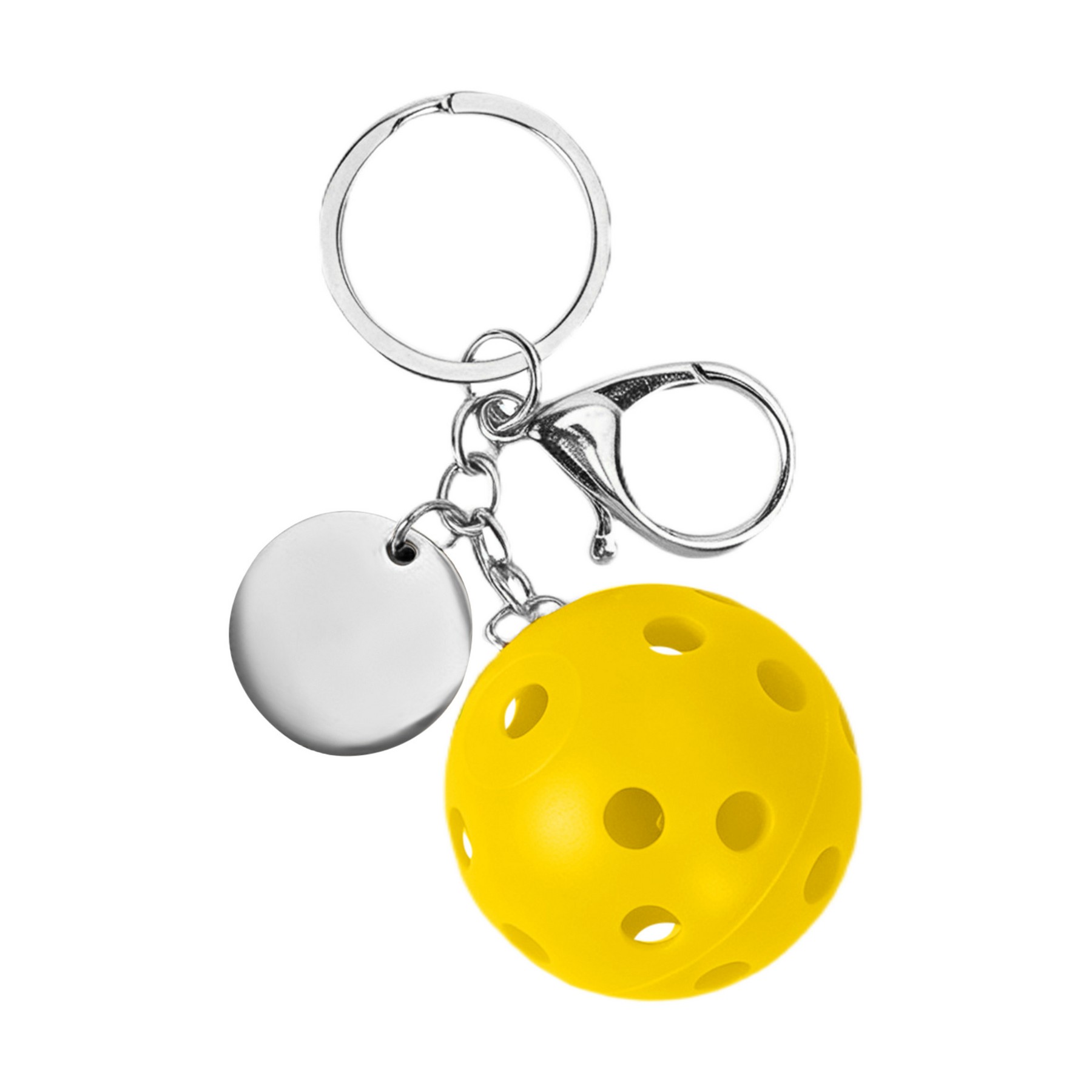 Small Pickleball Keychain W/ Round Tag 1