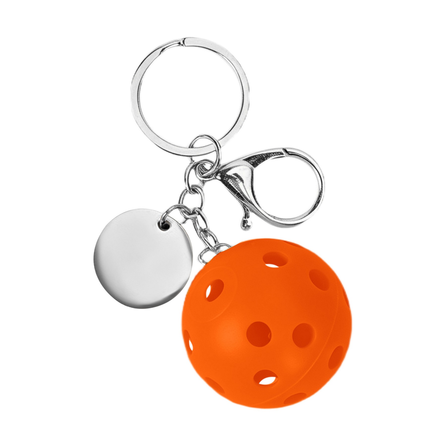 Small Pickleball Keychain W/ Round Tag 1