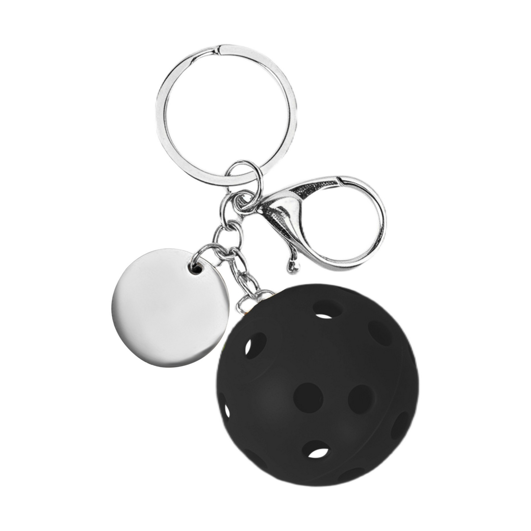Small Pickleball Keychain W/ Round Tag 1