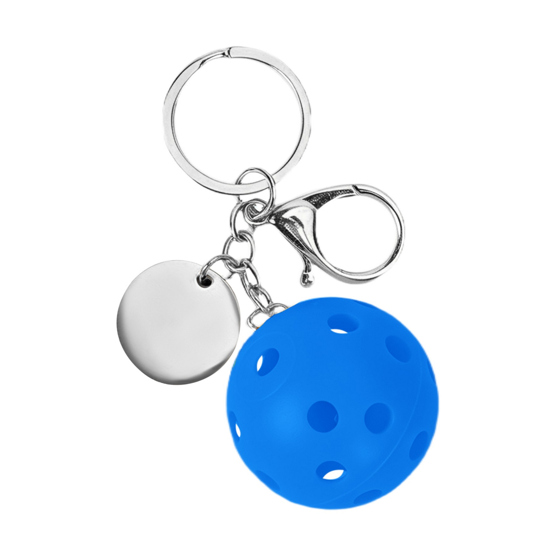 Small Pickleball Keychain W/ Round Tag 1