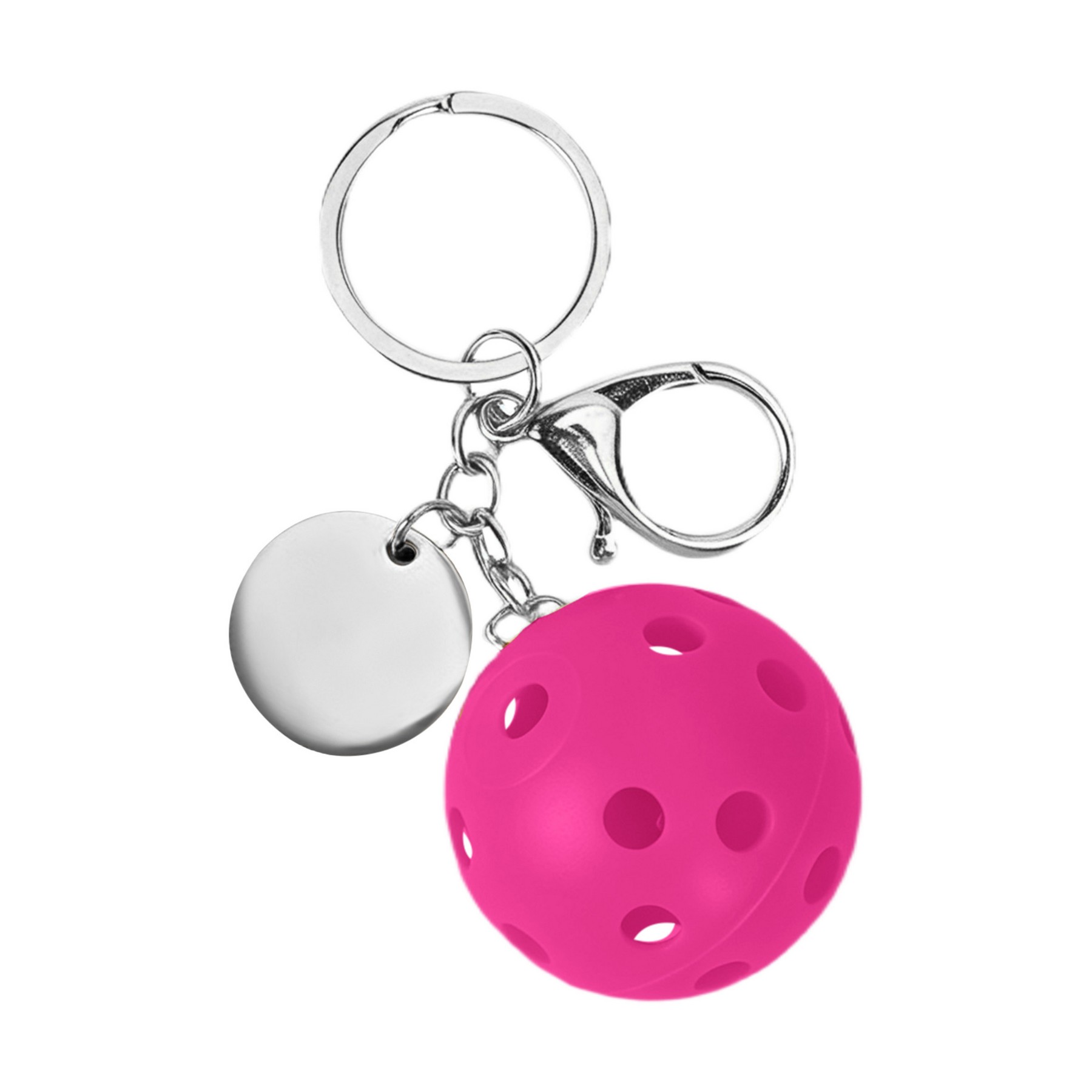Small Pickleball Keychain W/ Round Tag 1