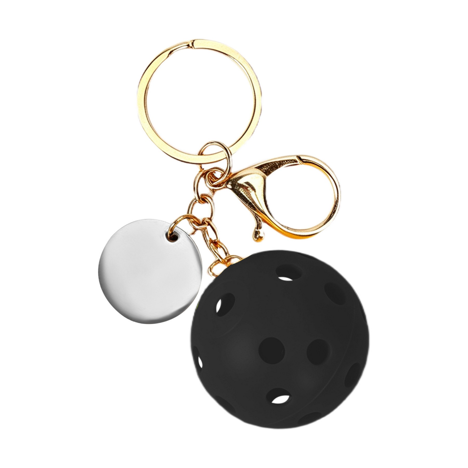 Small Pickleball Keychain W/ Round Tag 1