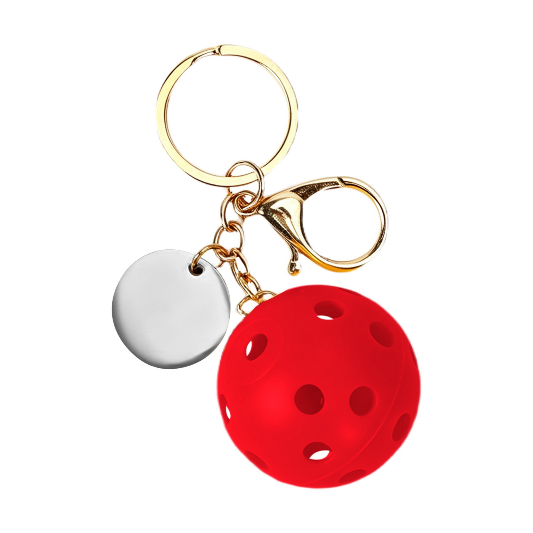 Small Pickleball Keychain W/ Round Tag 1