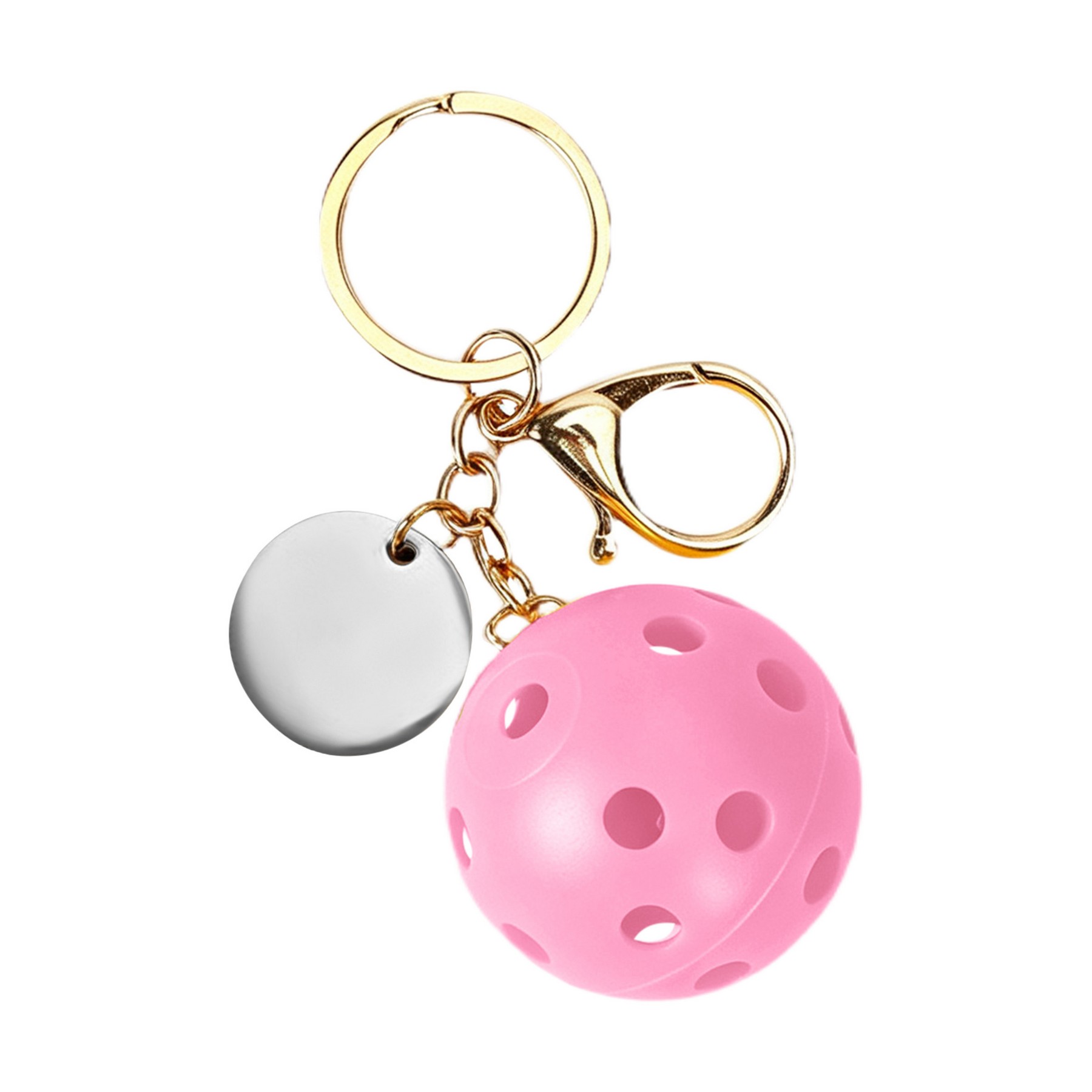 Small Pickleball Keychain W/ Round Tag 1