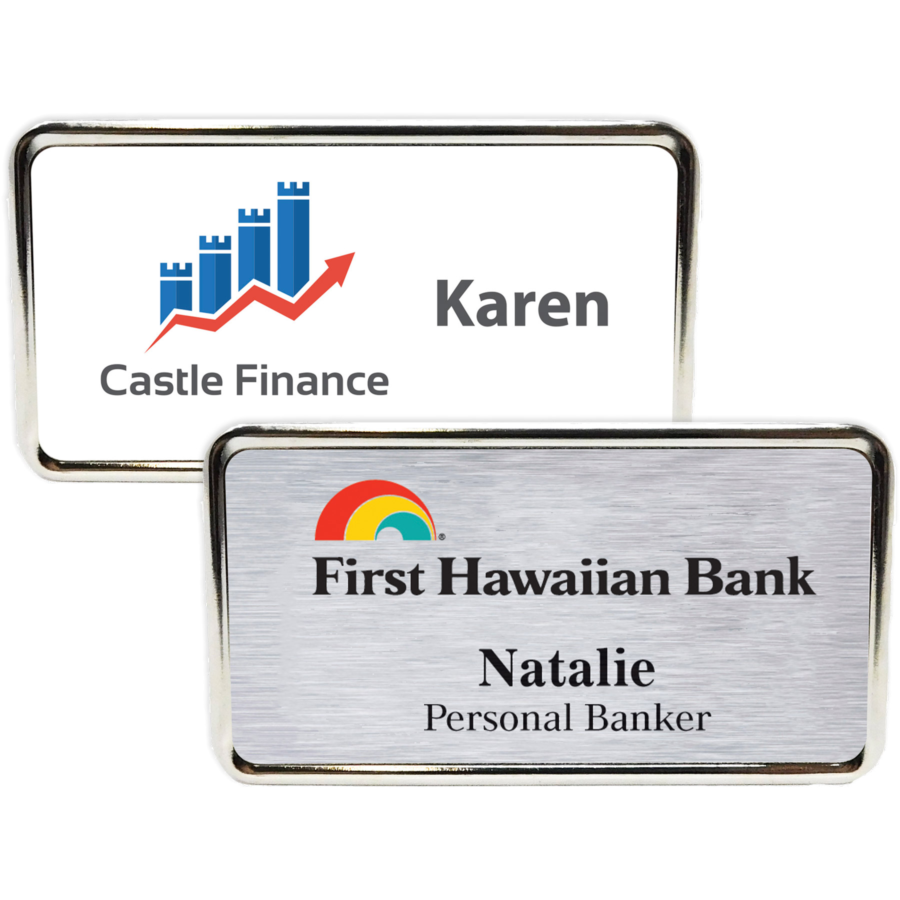 Columbus Express Metal Name Badge (standard 3 x 1-5/8) 1