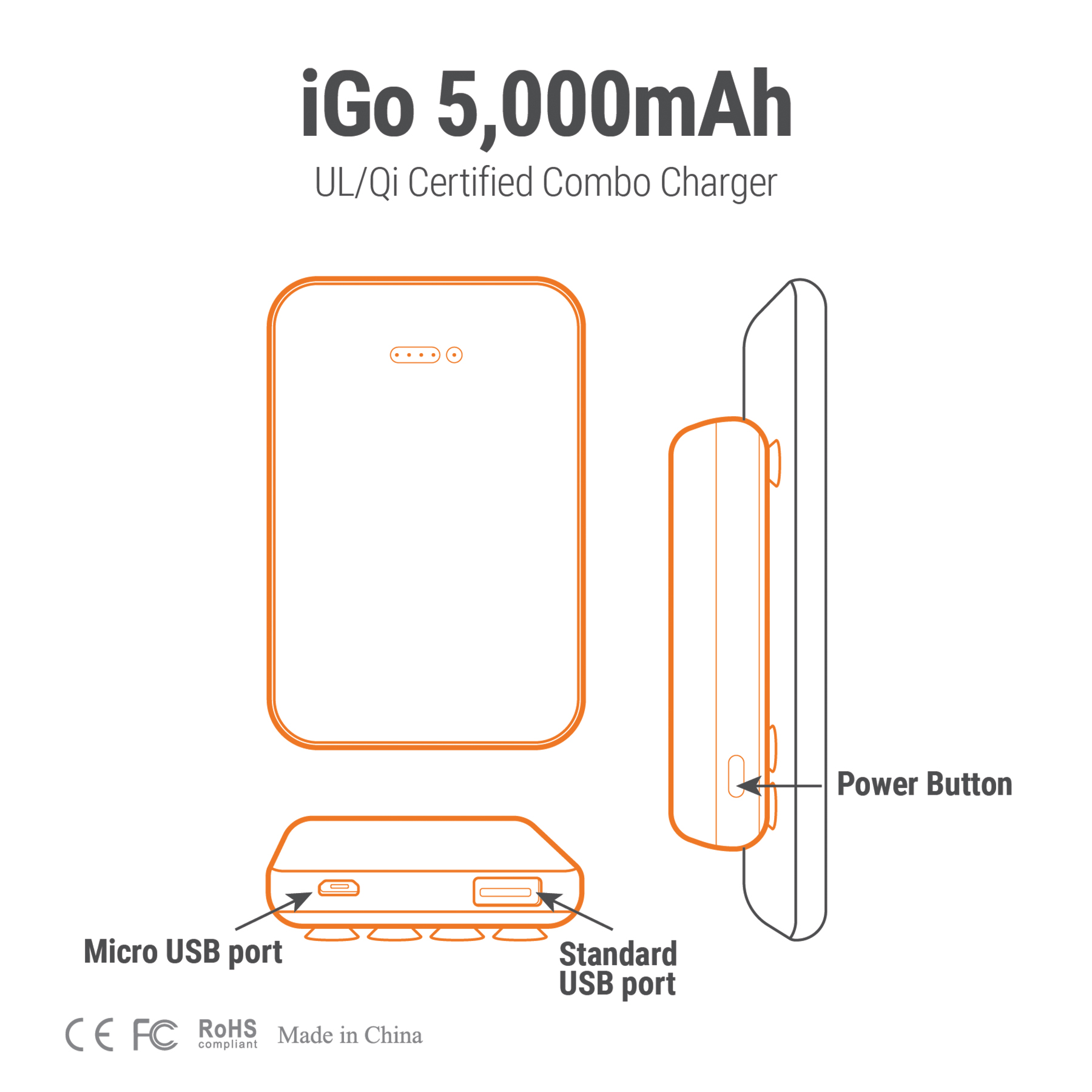 iGo 5,000mAh Qi Certified Combo Charger 1
