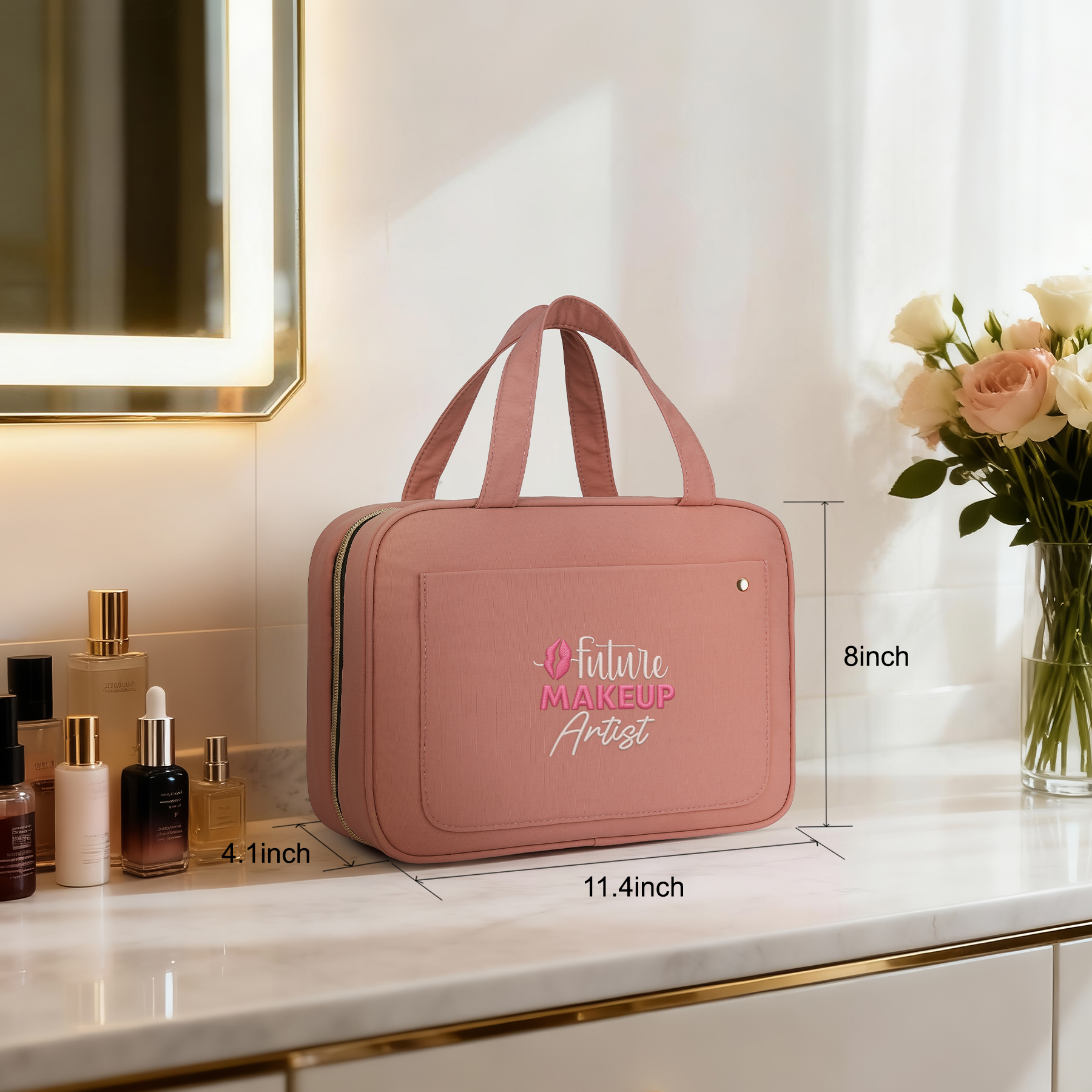 Water-Resistant Nylon Hanging Toiletry Bag 1