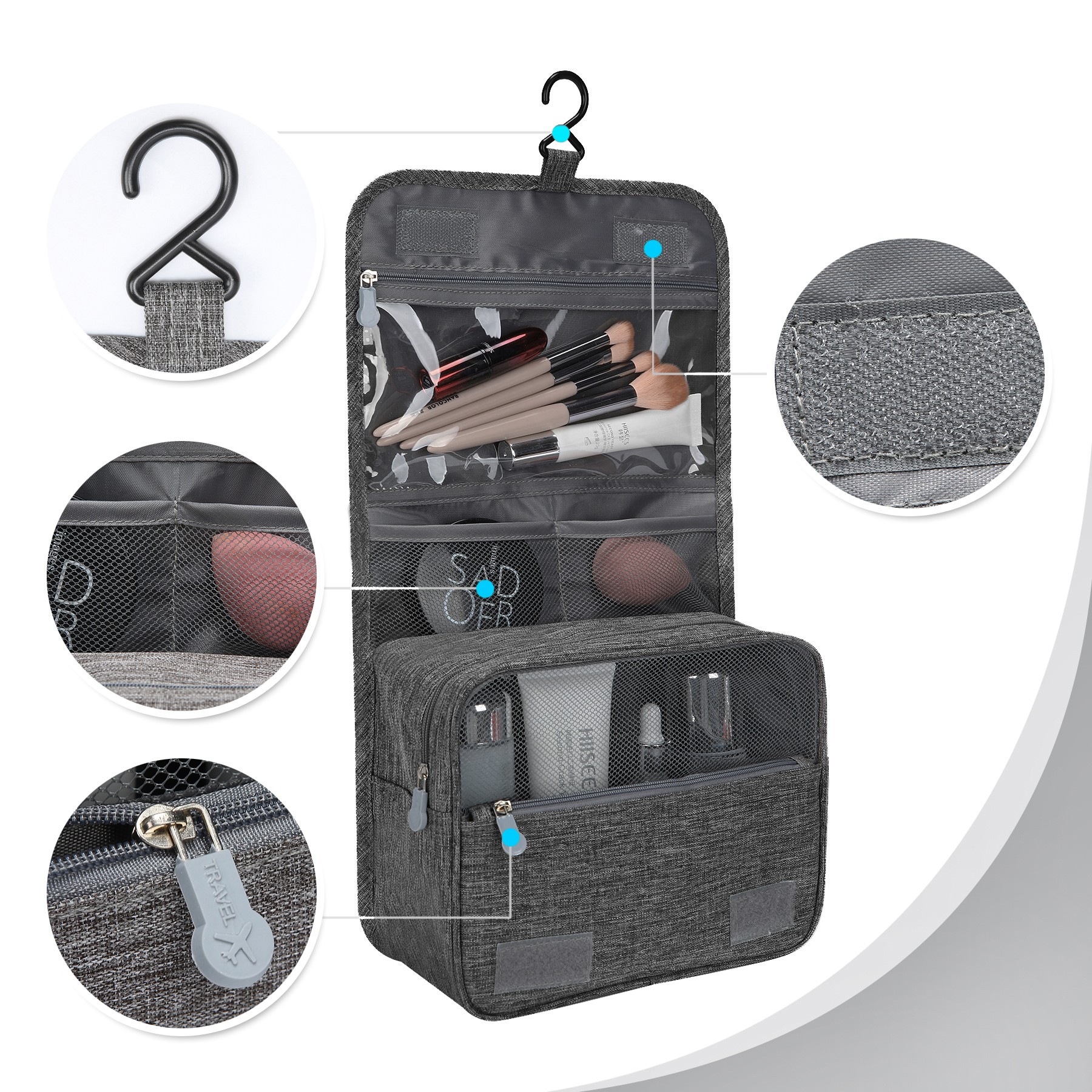 Water-Resistant Hanging Toiletry Bag 1