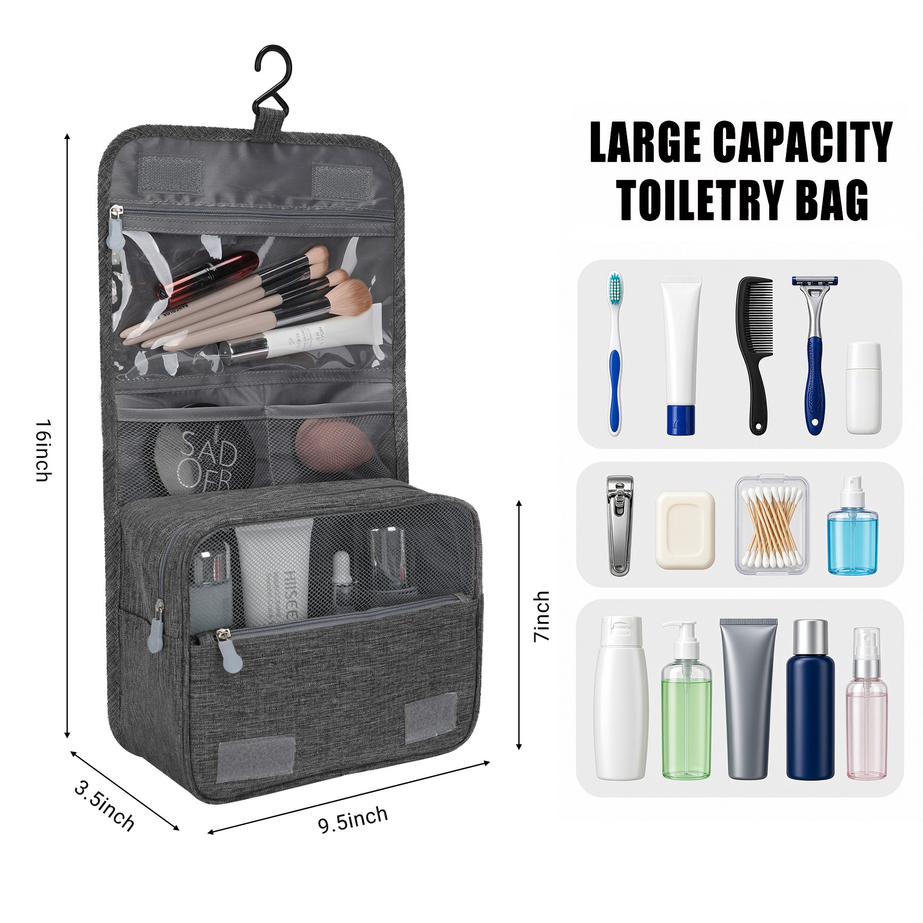 Water-Resistant Hanging Toiletry Bag 1
