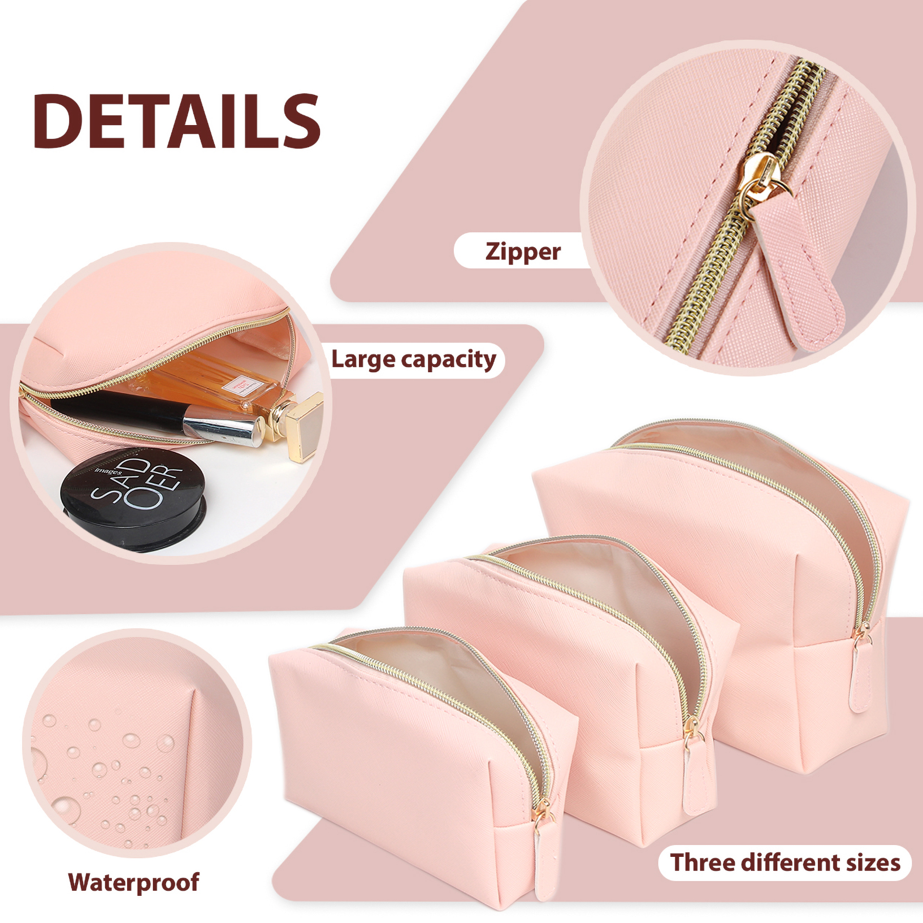 PU Leather Toiletry Bag - Makeup, Toiletries and Tech Accessories 1