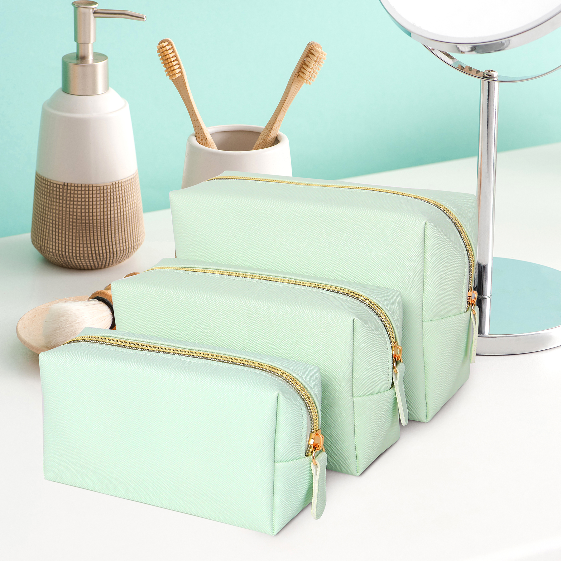 PU Leather Toiletry Bag - Makeup, Toiletries and Tech Accessories 1