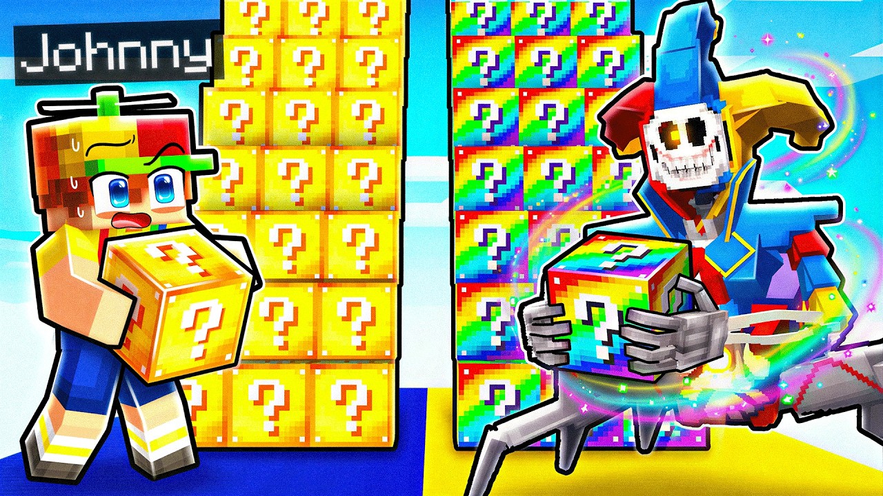 Poppy Playtime Lucky Block STAIRCASE Race In Minecraft! Poppy Playtime Lucky Block STAIRCASE Race In Minecraft!