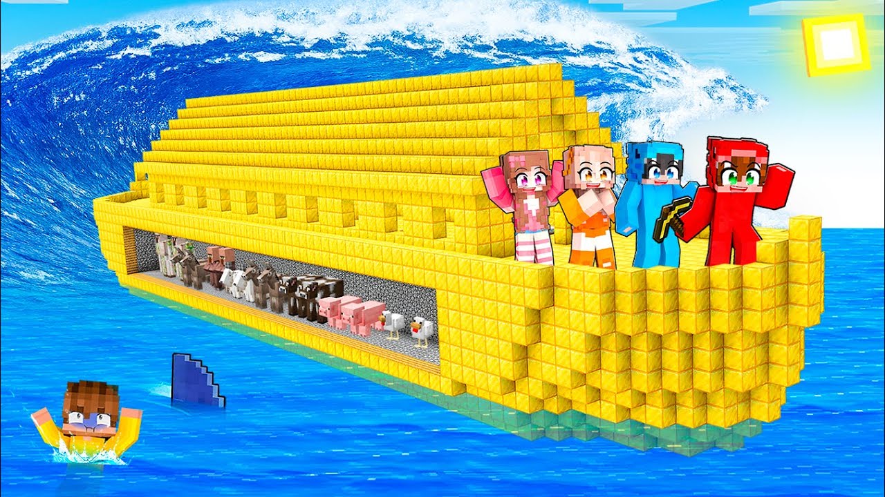 Hice un BARCO GIGANTE para SALVAR A TODO EL MUNDO en Minecraft! Hice un BARCO GIGANTE para SALVAR A TODO EL MUNDO en Minecraft!