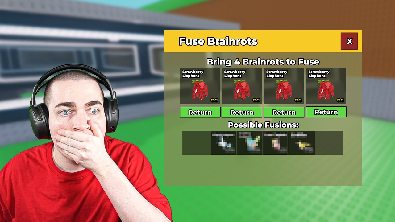 fusing 4 strawberry elephants.. fusing 4 strawberry elephants..